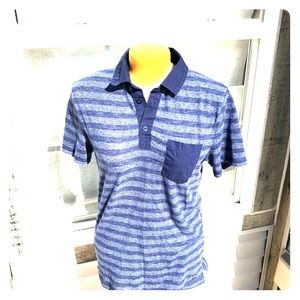 Striped Blue express men’s polo shirt